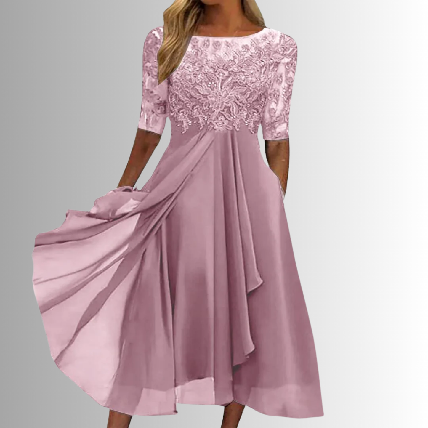 Luisa – Elegant Lace Bodice Dress for Women - Image 4