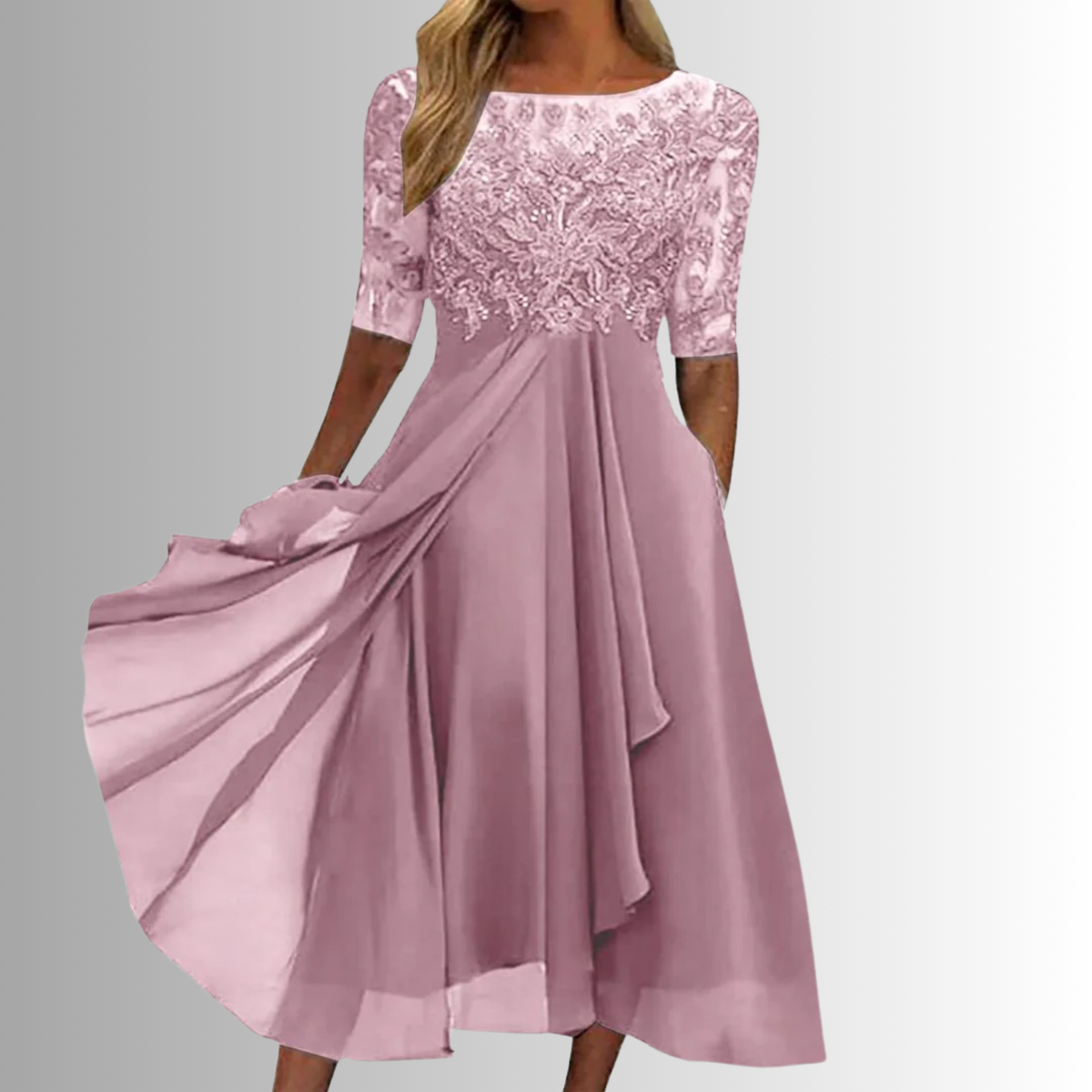 Luisa – Elegant Lace Bodice Dress for Women - Image 4