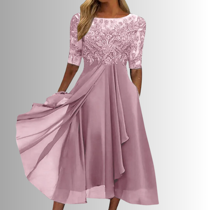 Luisa – Elegant Lace Bodice Dress for Women - Image 4