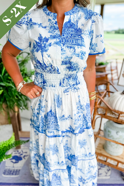 Irina – Women Classic Toile Maxi Dress - Image 4