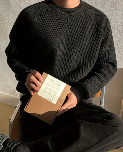 Mateo – Męski sweter o grubym, prążkowanym splocie