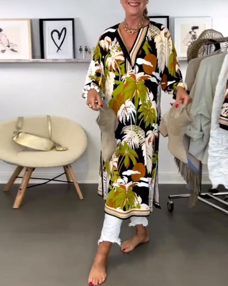 Paula – Floral Kaftan Dress - Image 1