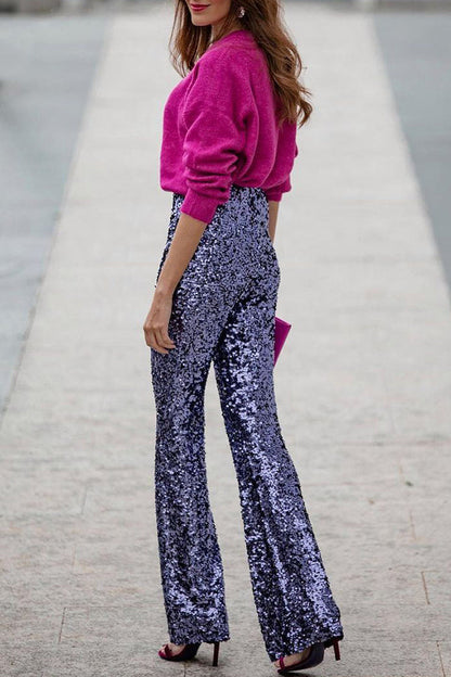 Anja – Flared Sequin Trousers for Women - Image 16
