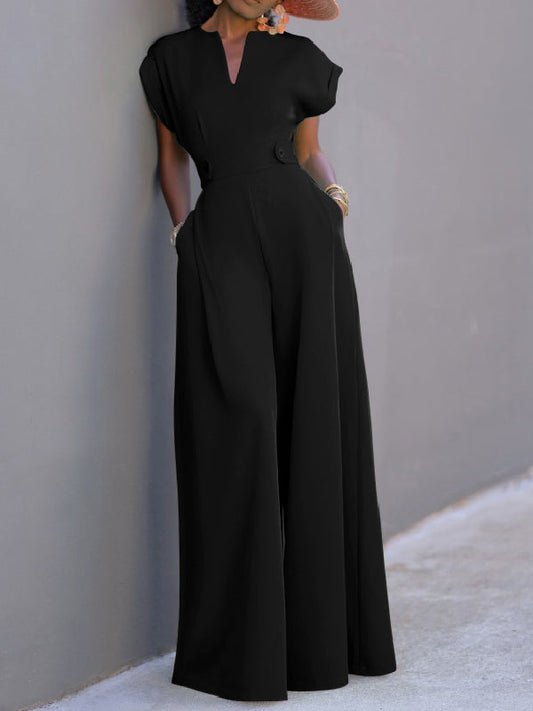 Kirsten – Elegant Cap Sleeve Wide Leg Jumpsuit - Image 9