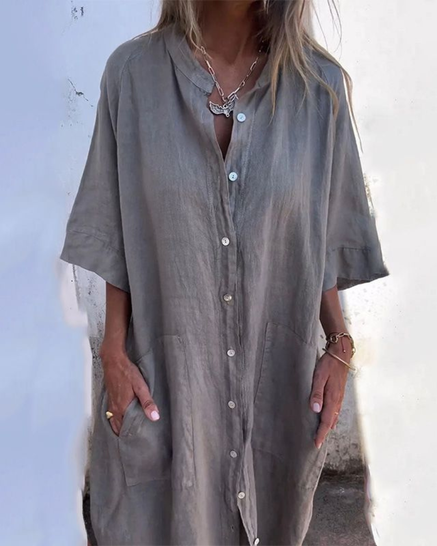 Thea – Women Boho Shirt Dress Dress - Image 1