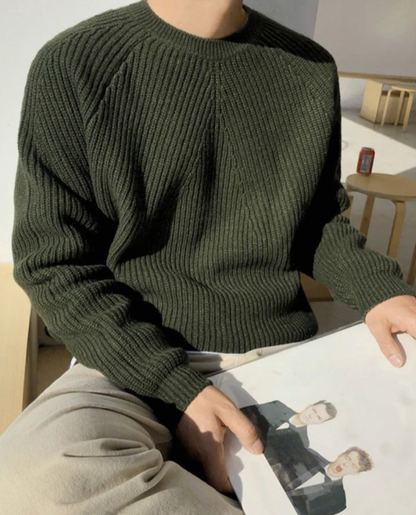 Mateo – Męski sweter o grubym, prążkowanym splocie