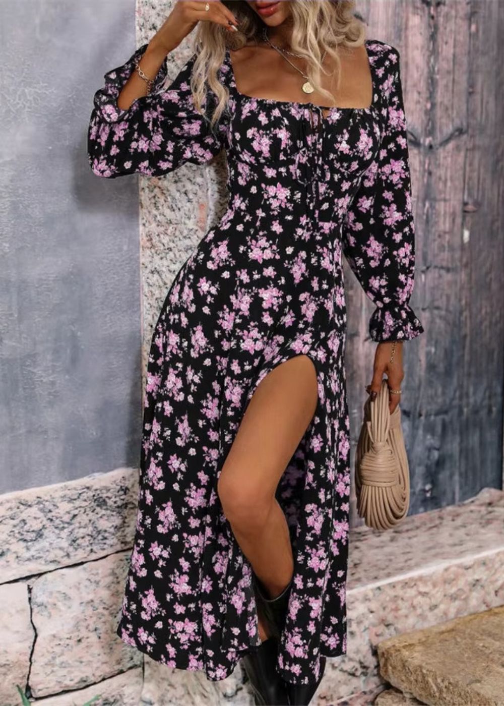 Amelie – Floral Square-neck Dress - Image 5