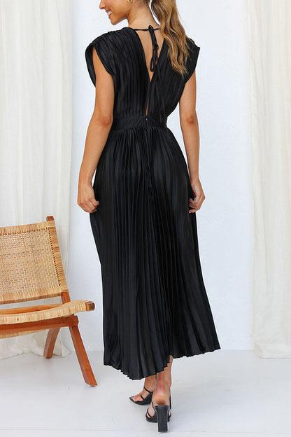 Mia – Women Satin Pleated Maxi Dress - Image 16