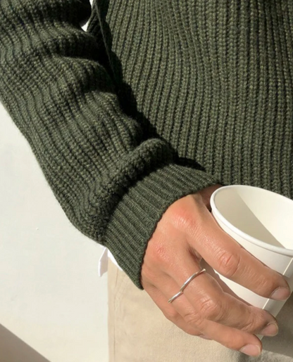 Mateo – Męski sweter o grubym, prążkowanym splocie