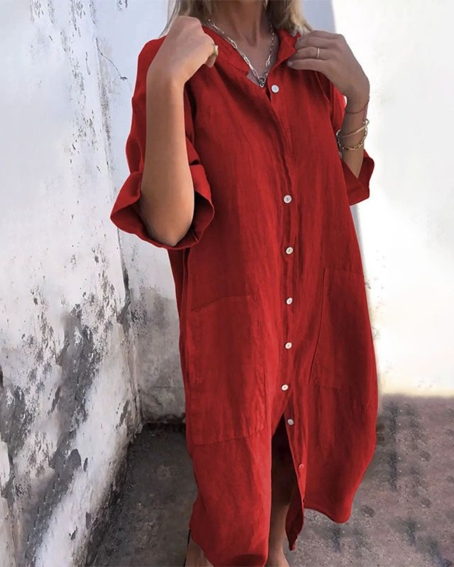 Thea – Women Boho Shirt Dress Dress - Image 6