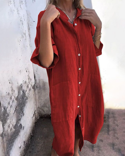 Thea – Women Boho Shirt Dress Dress - Image 6