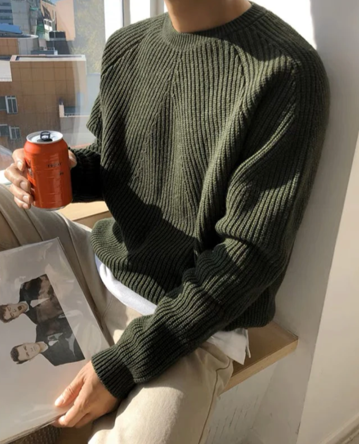 Mateo – Męski sweter o grubym, prążkowanym splocie