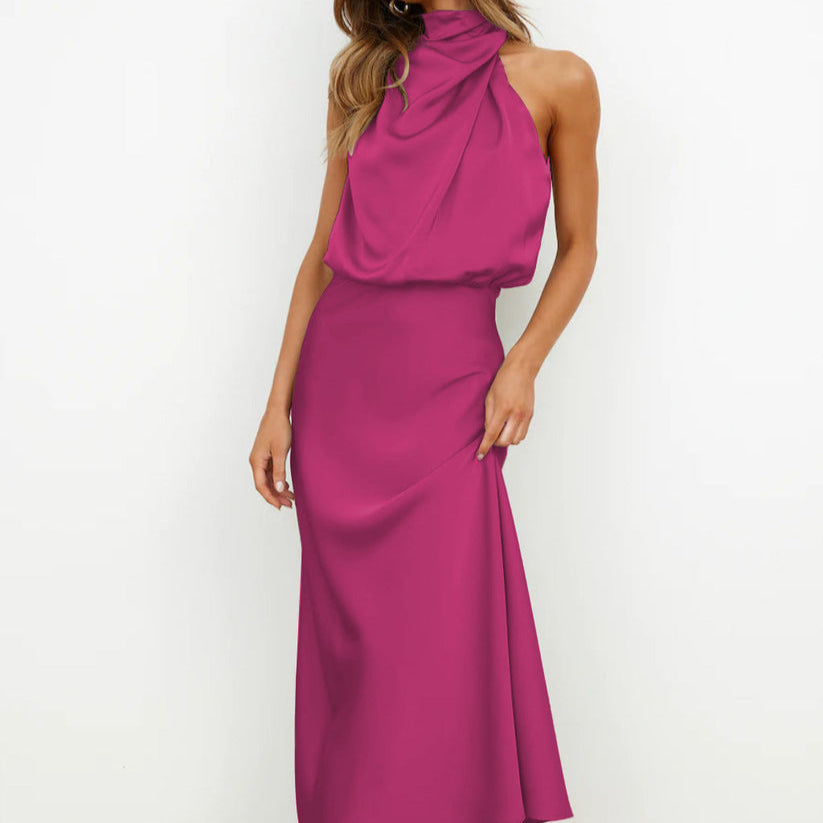 Sophie – Elegant Draped Halter Neck Dress - Image 5