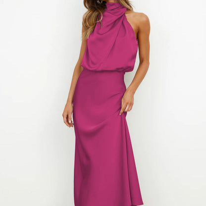 Sophie – Elegant Draped Halter Neck Dress - Image 5