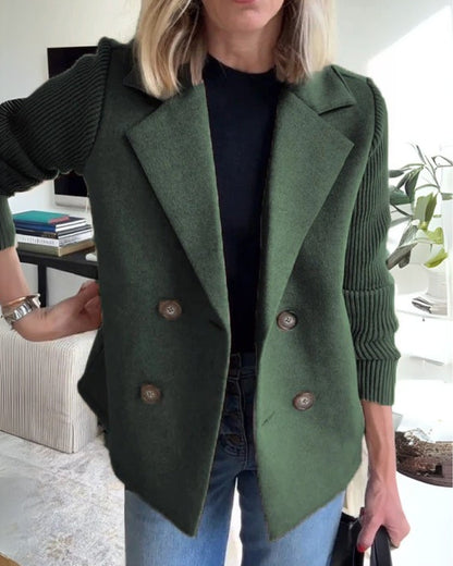 Lucía – Dwurzędowa dzianinowa kamizelka marynarkowa damska
