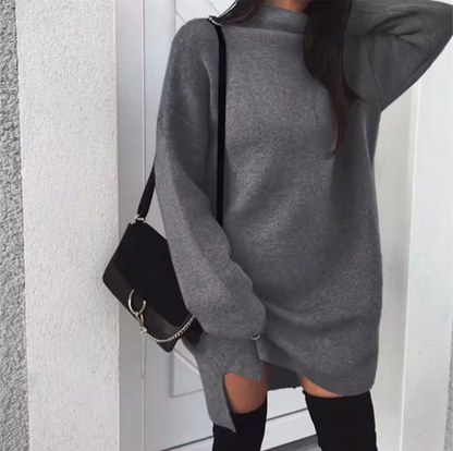 Armina sukienka kaszmir sweterkowa oversize z rozcięciem