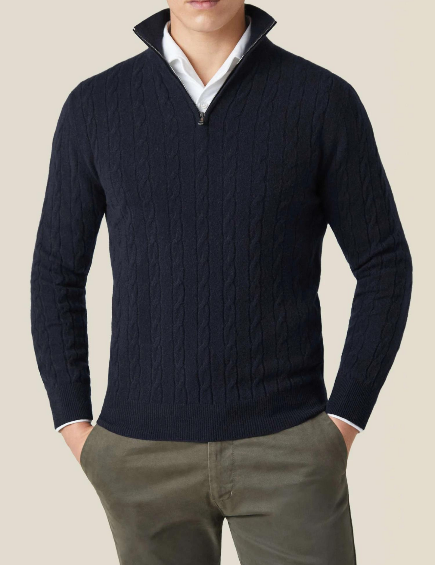 Adrian – Męski sweter z golfem pół-zip