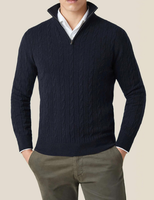 Adrian – Męski sweter z golfem pół-zip