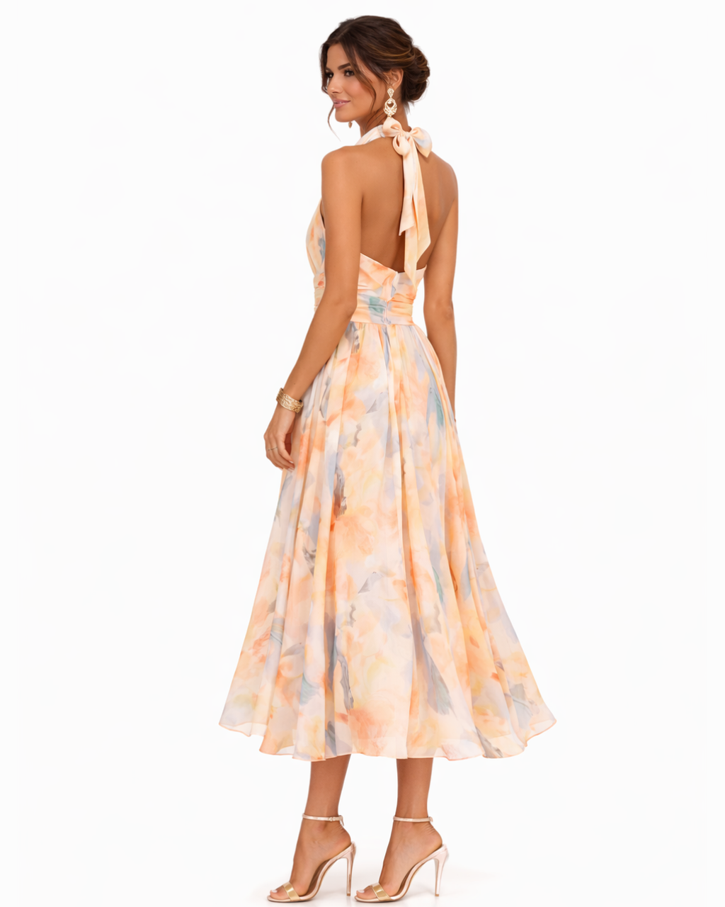 Monika – Floral Halter Neck Dress - Image 4