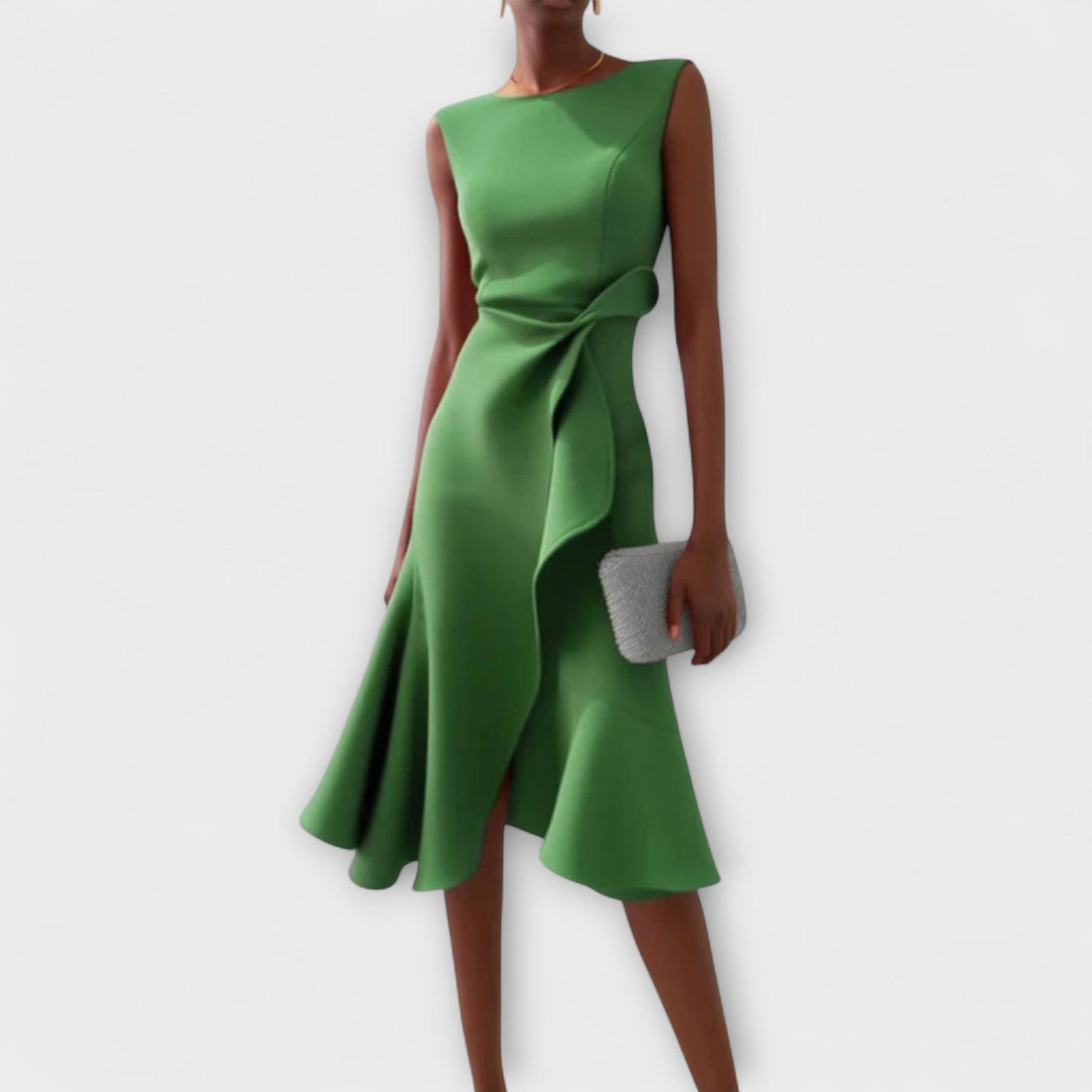 Lena – Women Draped Asymmetric Formal Dress - Image 6