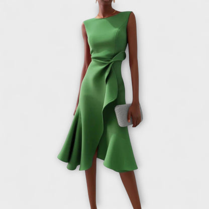 Lena – Women Draped Asymmetric Formal Dress - Image 6