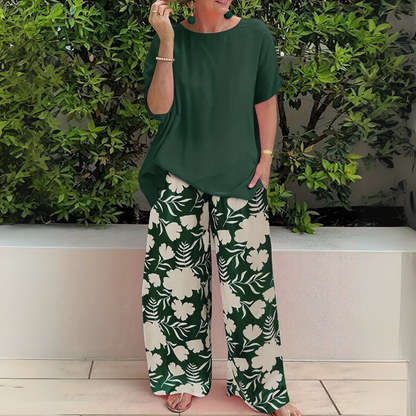 Daniela – Women Floral Print Wide Leg Outfit - Image 1