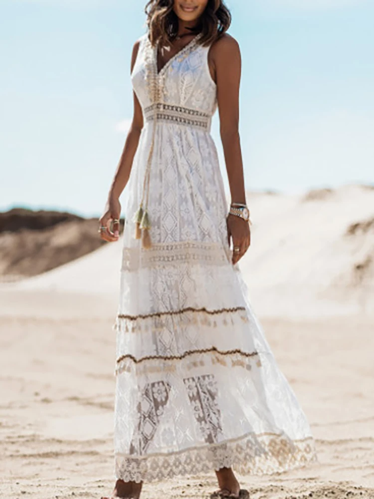 Lila – Bohemian-Maxikleid für Damen - Image 4