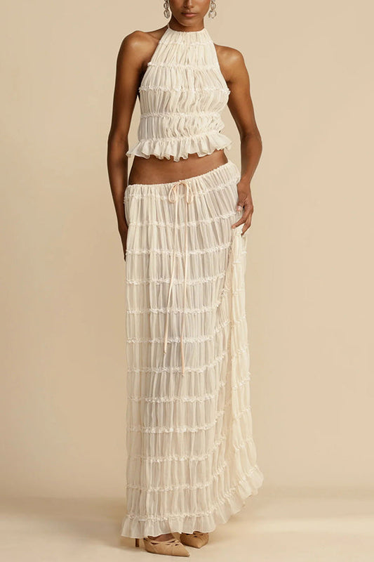 Andrea – Elegant Pleated Drawstring Waist Dress for Women - Image 37