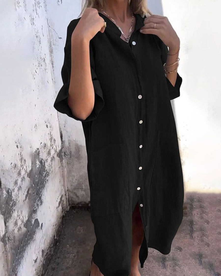 Thea – Women Boho Shirt Dress Dress - Image 2