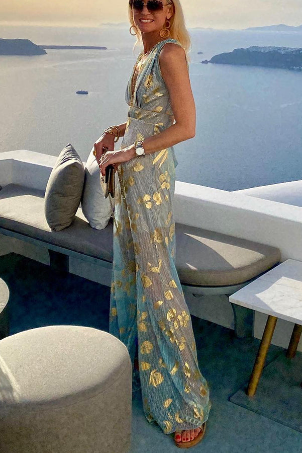Gisela – Women Elegant V-neck Maxi Dress - Image 8