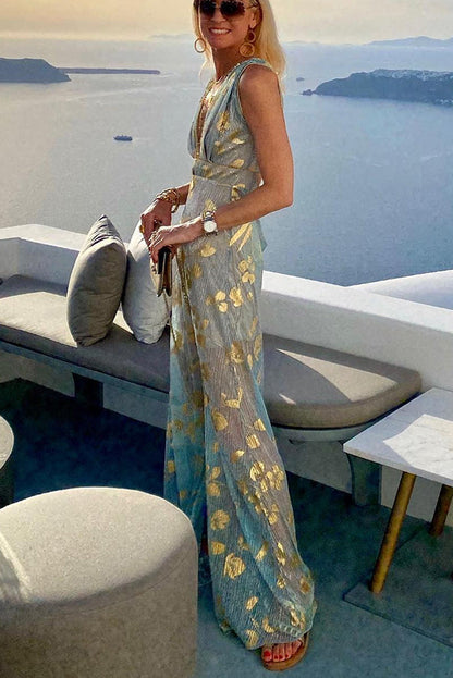 Gisela – Women Elegant V-neck Maxi Dress - Image 8