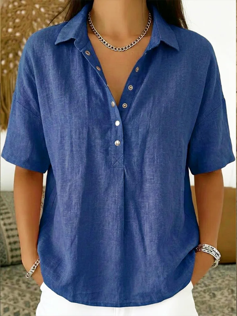 Thea – Button-Up Collar Blouse - Image 3