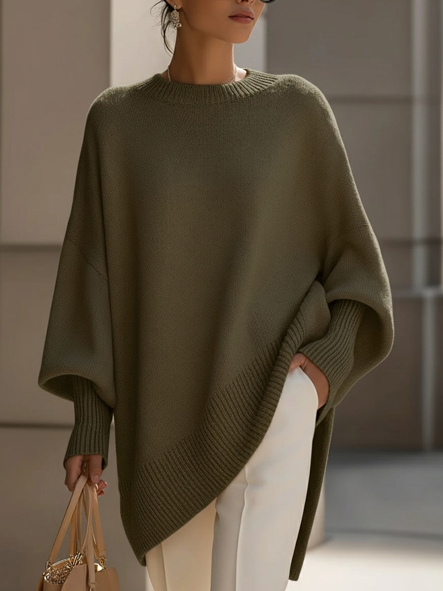 Elena – Elegancki oversize sweter typu ponczo dla kobiet