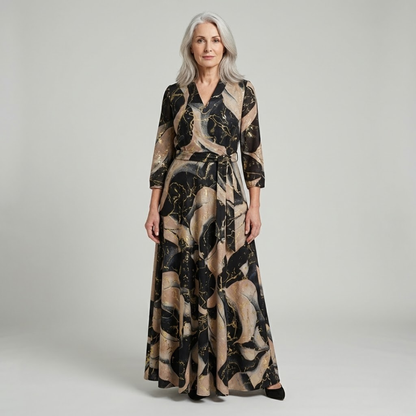 Anja – Elegant Floral Chiffon Dress - Image 1