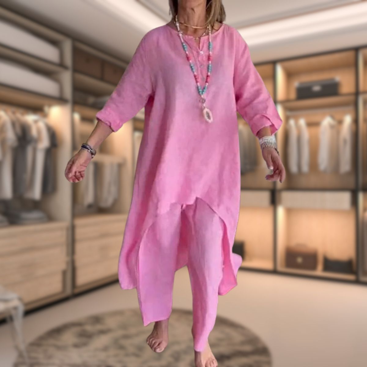 María – Wygodny damski zestaw z tuniką i spodniami