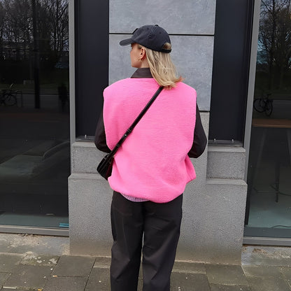 Marta – Miękka Polarowa Kamizelka Damska z Guzikami