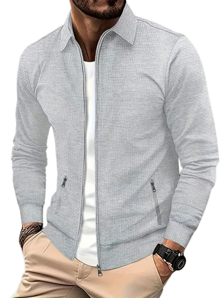 Adrian - Koszula męska slim fit z zamkiem