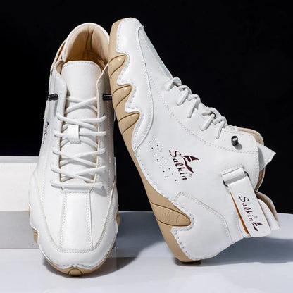 Daniel – Męskie Buty Sportowe z Wysoką Cholewką i Skórzanym Wykończeniem