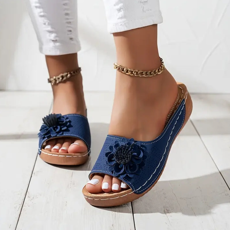 Ella – Elegant Floral Slide Sandals - Image 5