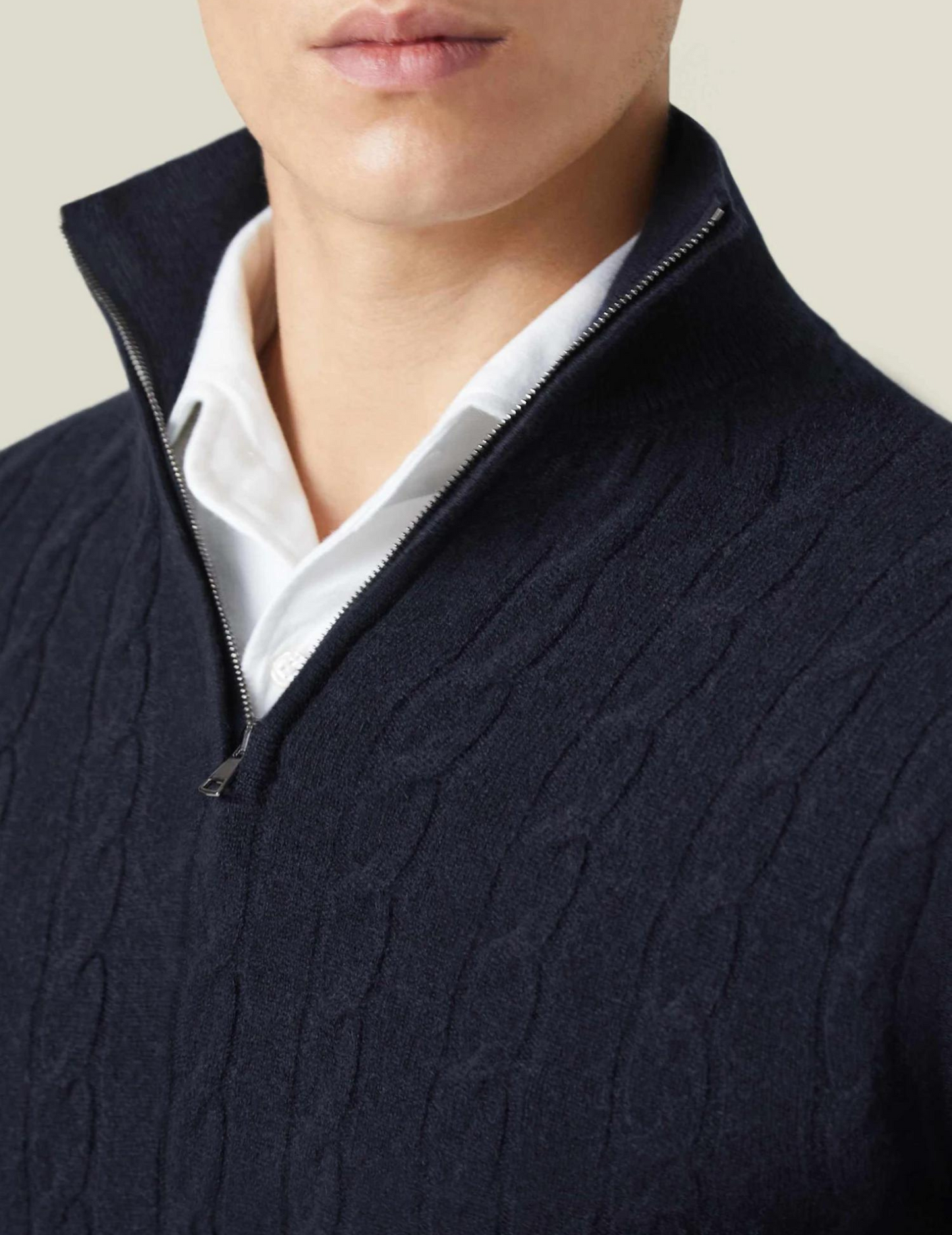Adrian – Męski sweter z golfem pół-zip