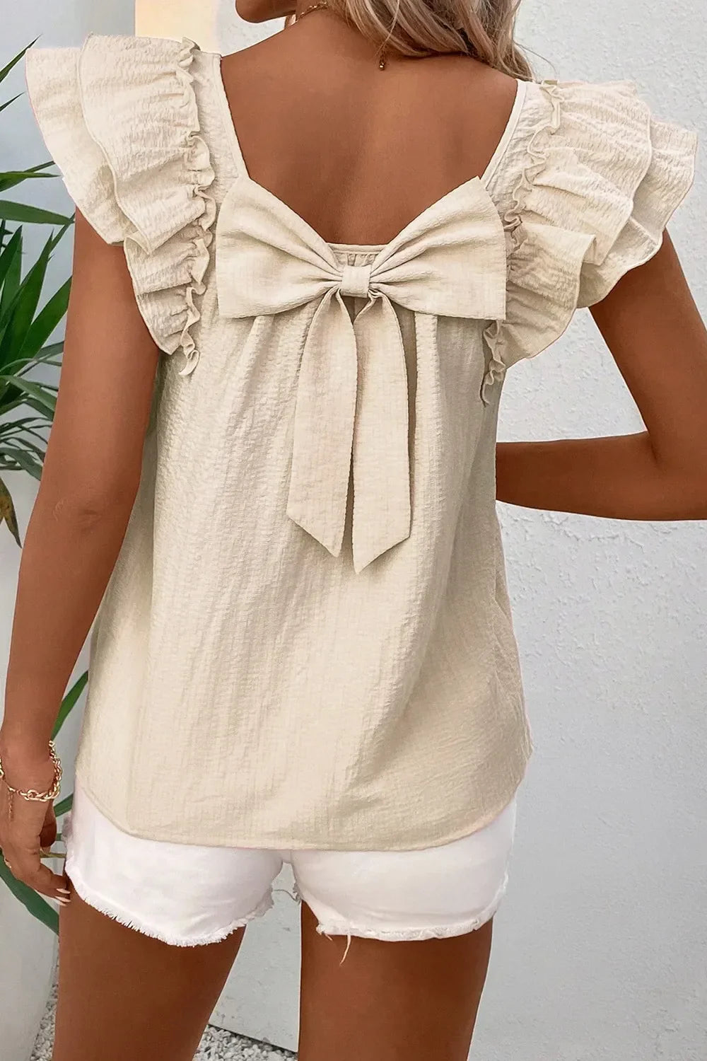 Luisa – Ruffled Cap Sleeve Blouse - Image 1