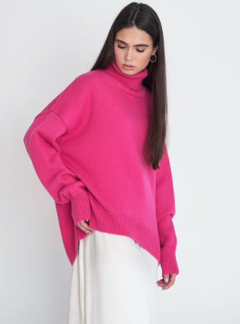 Amira – Sweter wełna z golfem o luźnym kroju
