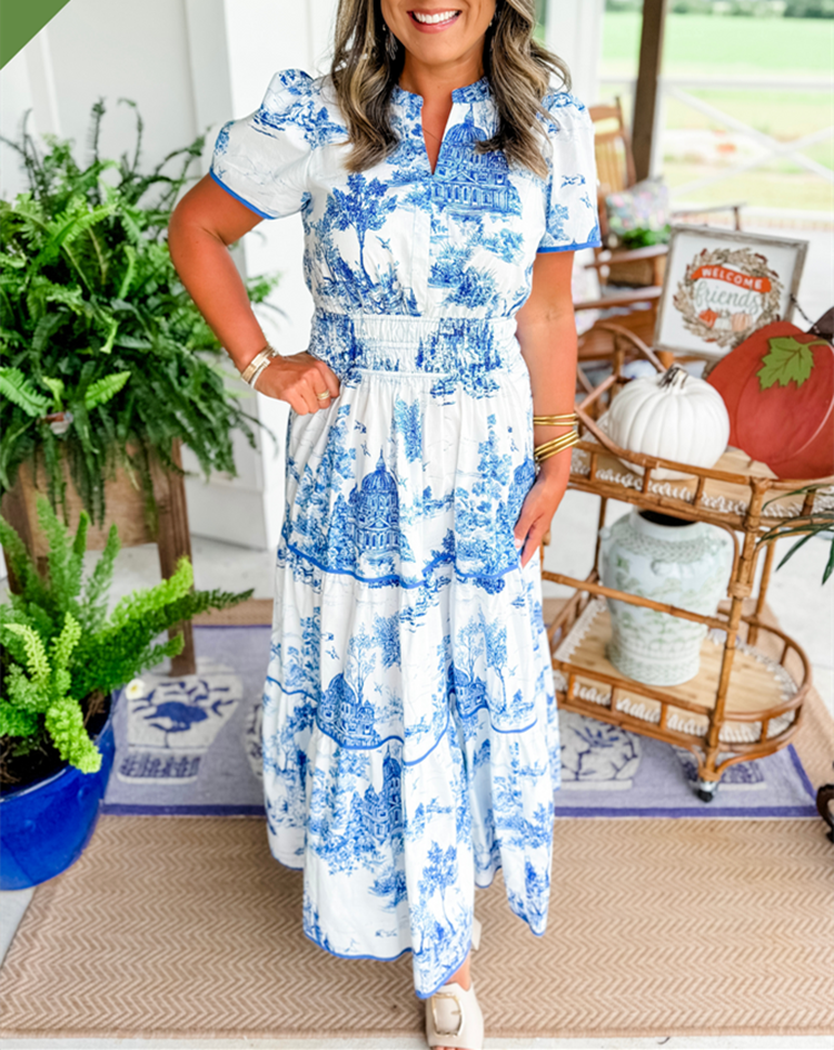 Irina – Women Classic Toile Maxi Dress - Image 3