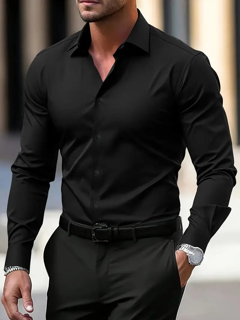 Adrián – Męska Koszula Slim Fit z Długim Rękawem