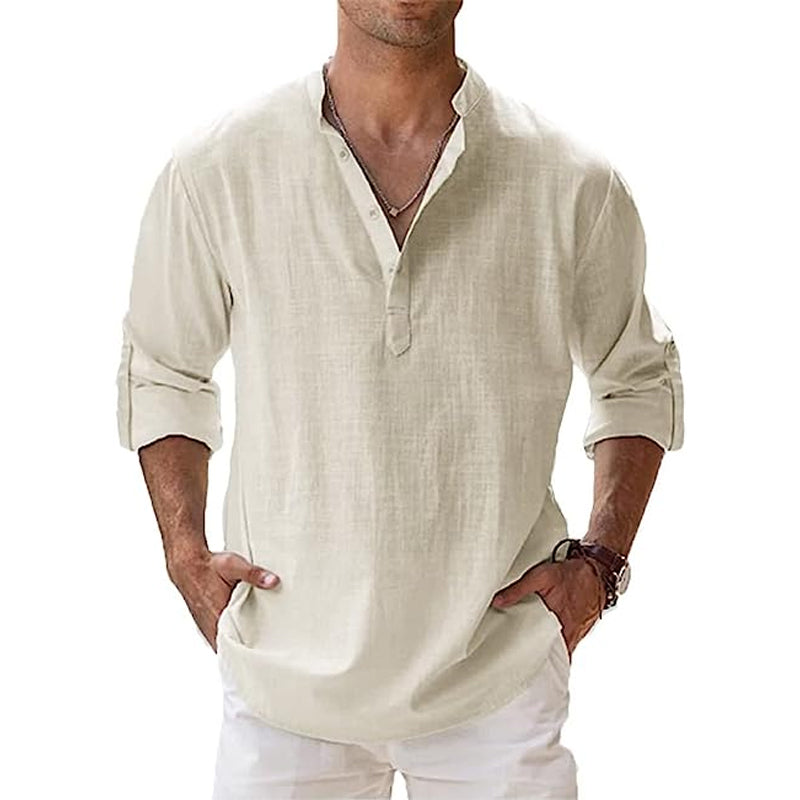 Robert –  Button-Down Henley Shirt - Image 8