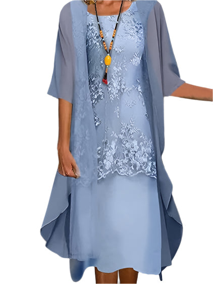 Leni – Fließendes Damenkleid mit transparenten Ärmeln - Image 1