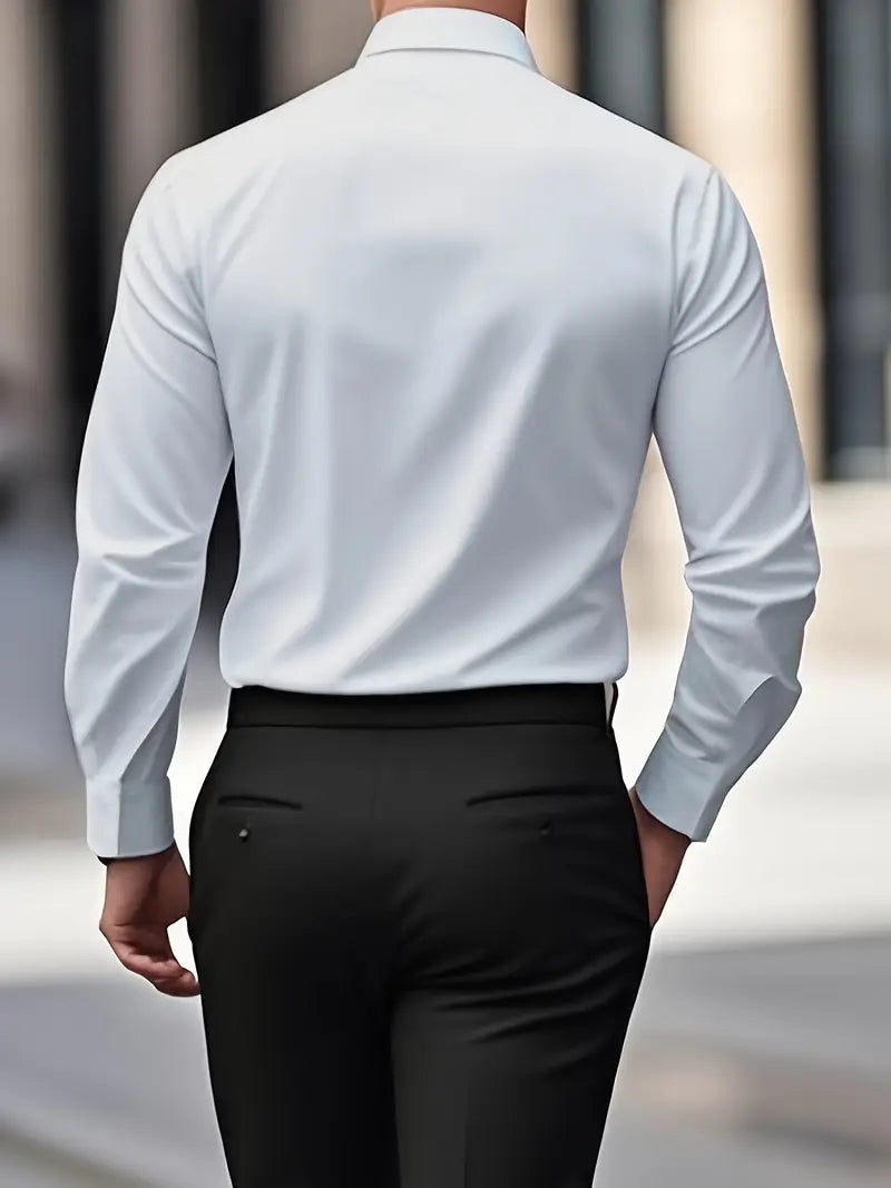 Adrian - Klasyczna męska koszula slim fit z długim rękawem
