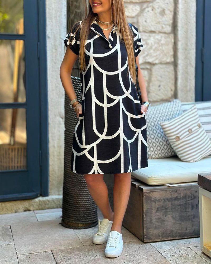 Mira – Casual Short Sleeves with Print Dress - Image 2
