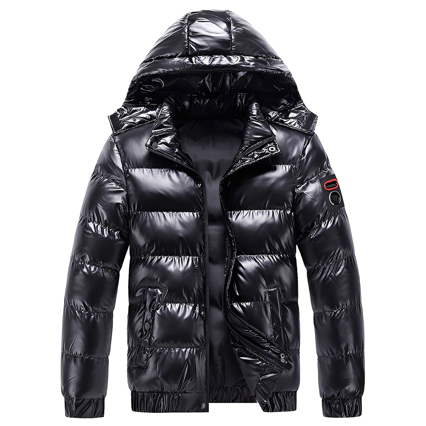 Álvaro – Ocieplana błyszcząca kurtka puchowa męska z kapturem