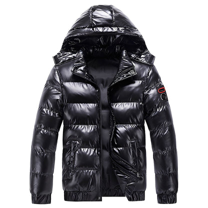 Álvaro – Ocieplana błyszcząca kurtka puchowa męska z kapturem
